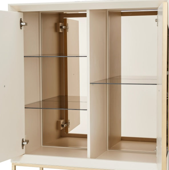 AICO Furniture Madison 2pc Bar KD in Glistening Gold