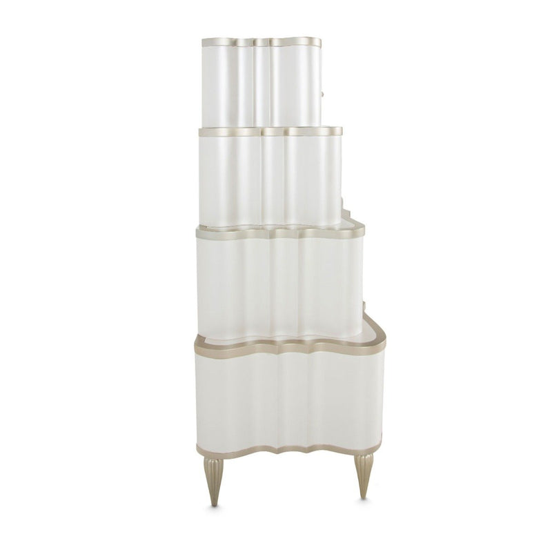 AICO London Place Tiered 6-Drawer Chest in Creamy Pearl