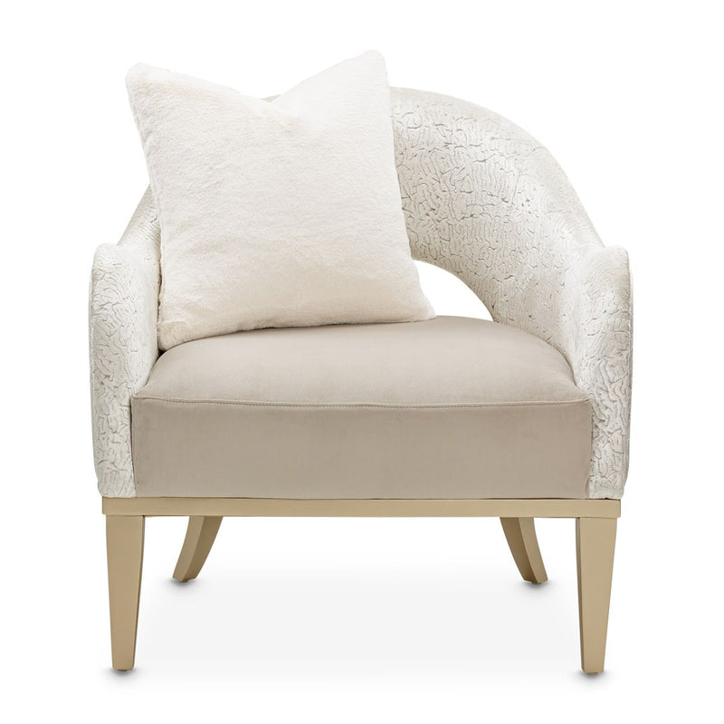 AICO Yvette Accent Chair in Porcini Medium Champagne