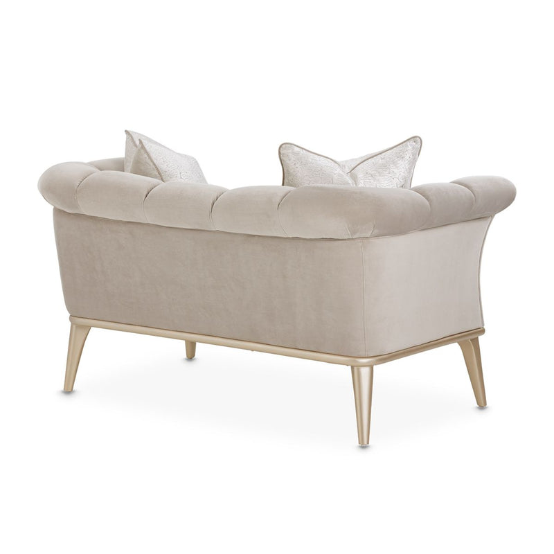 AICO Yvette Chair and A Half in Porcini Medium Champagne