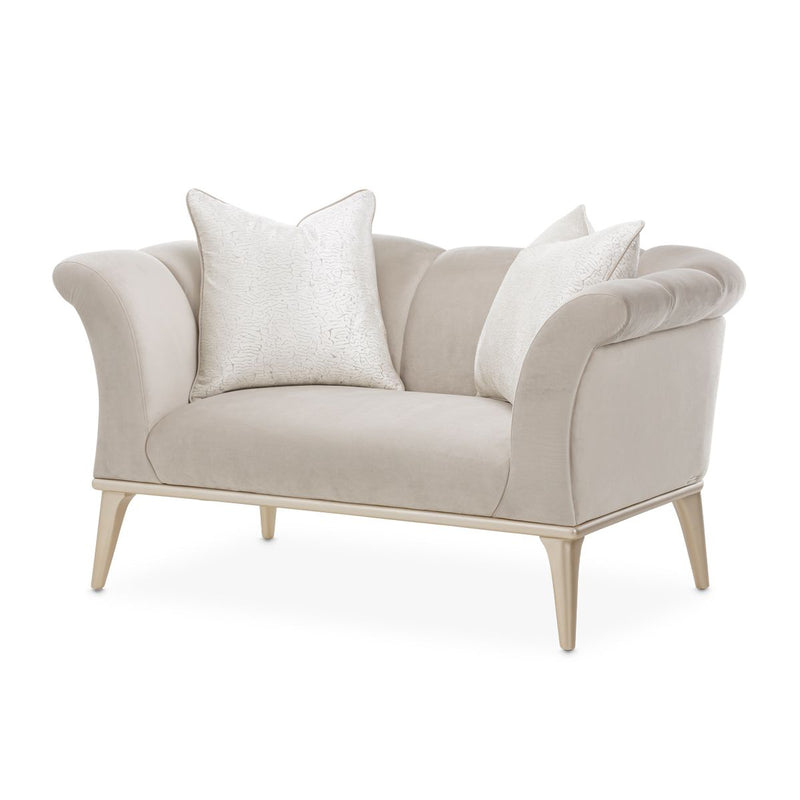 AICO Yvette Chair and A Half in Porcini Medium Champagne