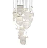 AICO Furniture Lighting Sheer Waves 18 Light Round LED Chandelier with Gold Accent/Chrome image