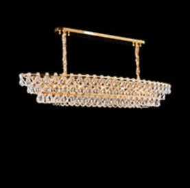 AICO Furniture Lighting Gala 14 Light Rectangular LED Chandelier image
