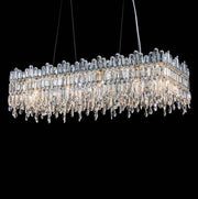 AICO Furniture Lighting Royal Crown Rectangular 12 Light Chandelier in Clear image