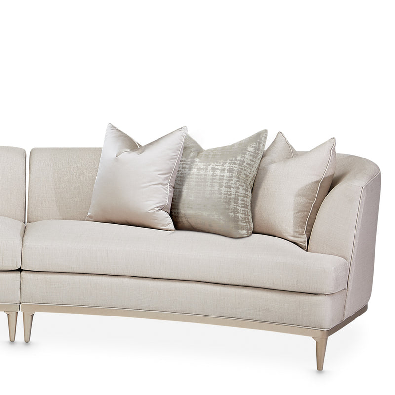AICO Malibu Crest 3-Piece Sofa Sectional in Pearl Chardonnay