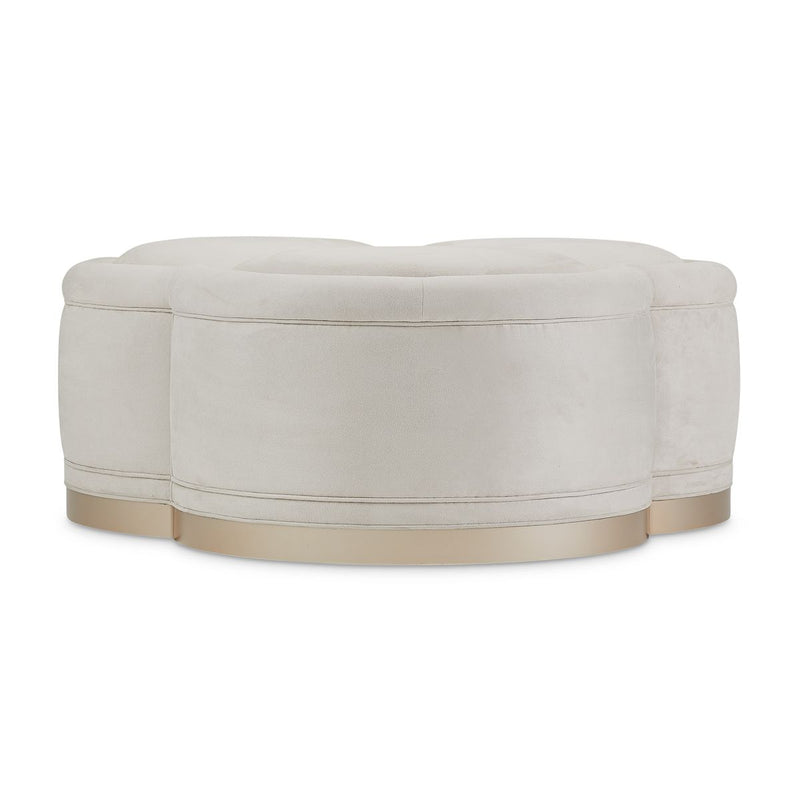 AICO Malibu Crest Cocktail Ottoman in Chardonnay
