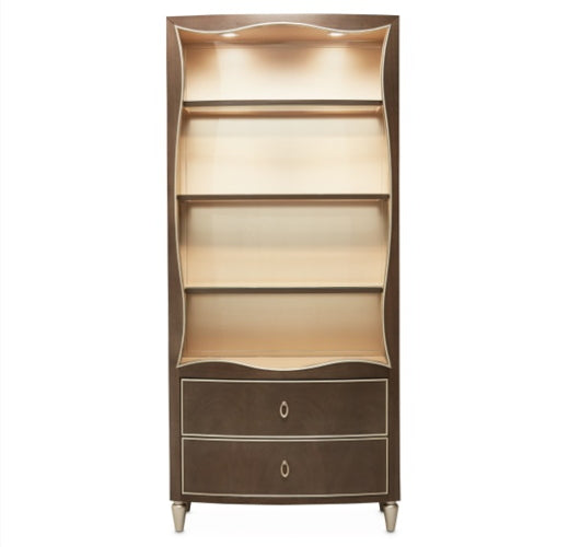 AICO Villa Cherie Bookcase in Hazelnut