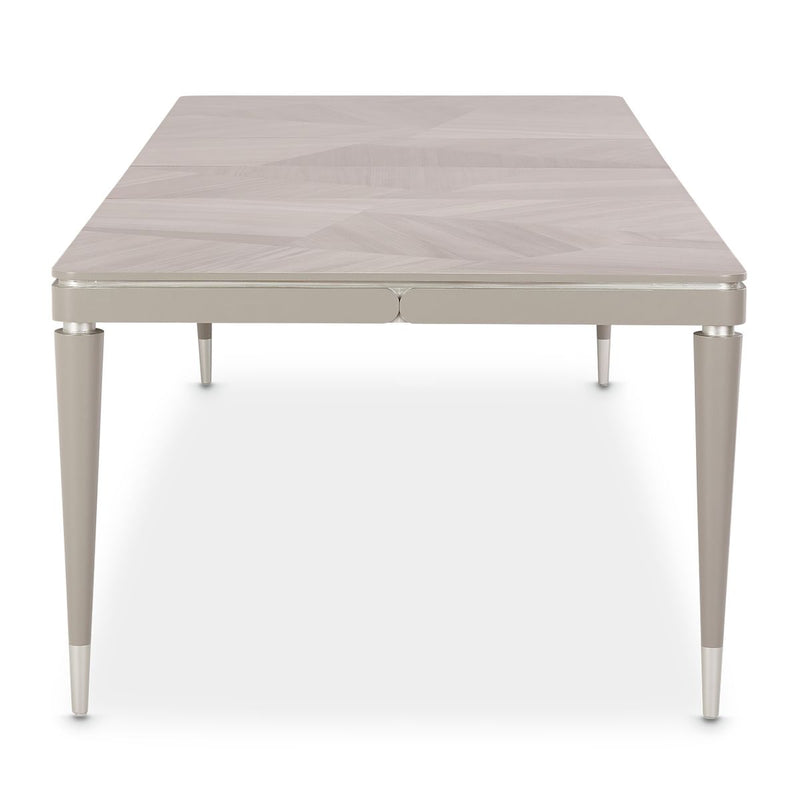 AICO Lanterna Rectangular Dining Table in Silver Mist