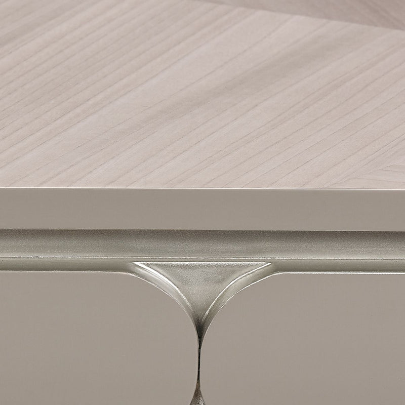 AICO Lanterna Rectangular Dining Table in Silver Mist