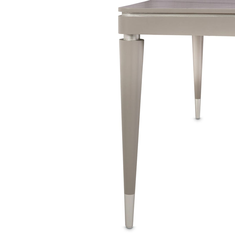 AICO Lanterna Rectangular Dining Table in Silver Mist