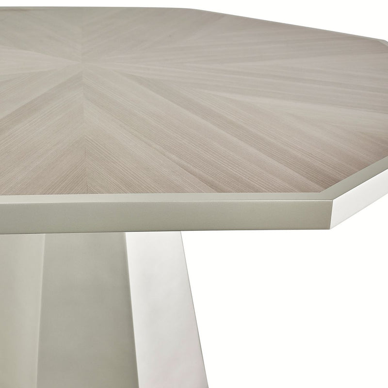 AICO Lanterna Octagon Dining Table in Silver Mist