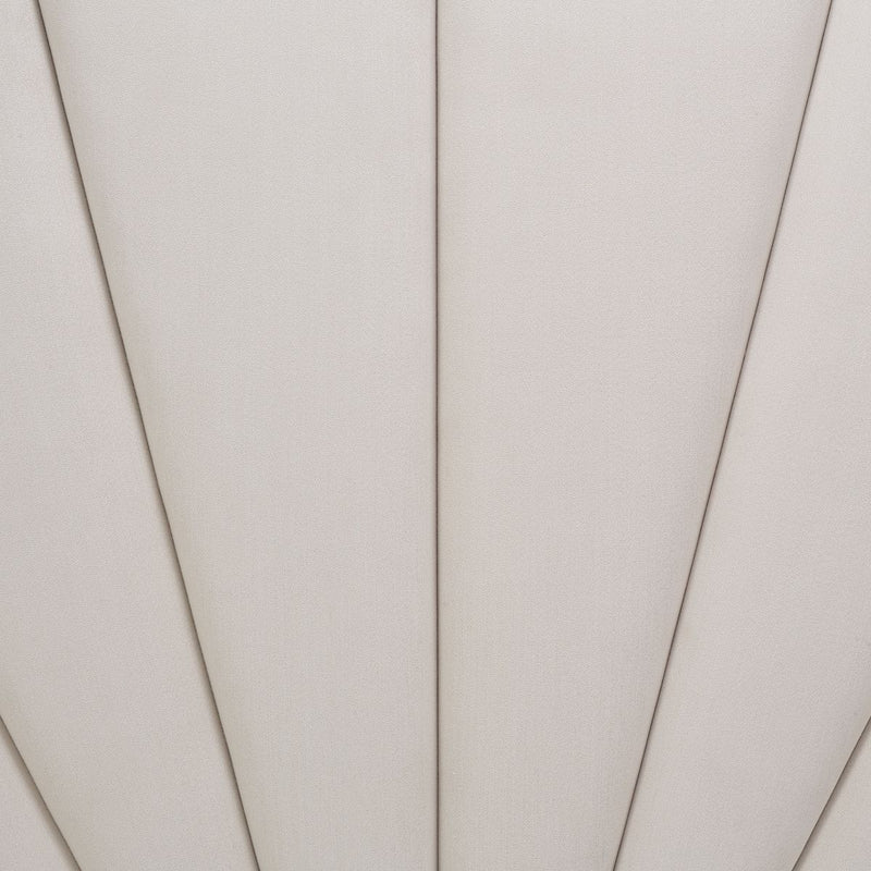 AICO Penthouse/Lanterna King Canopy Channel Tufted Upholstered Bed in Silver Mist