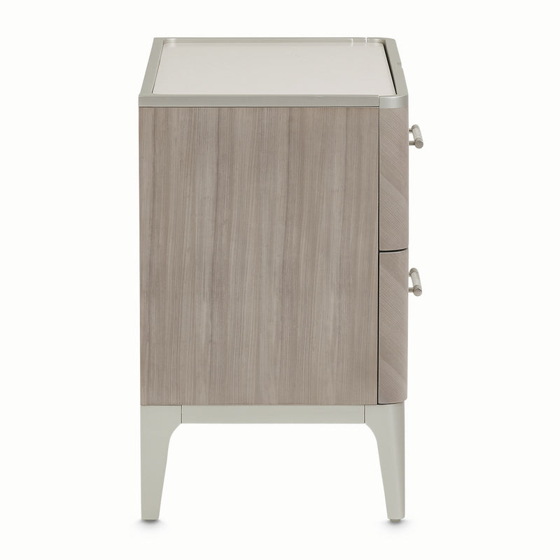 AICO Lanterna Nightstand in Silver Mist