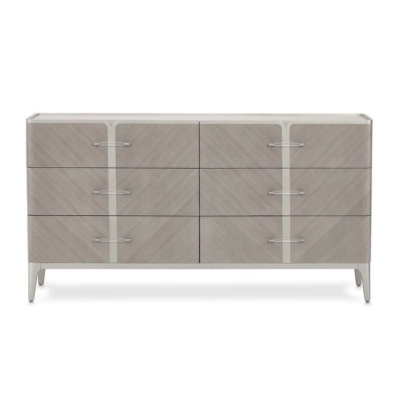 AICO Lanterna Dresser in Silver Mist