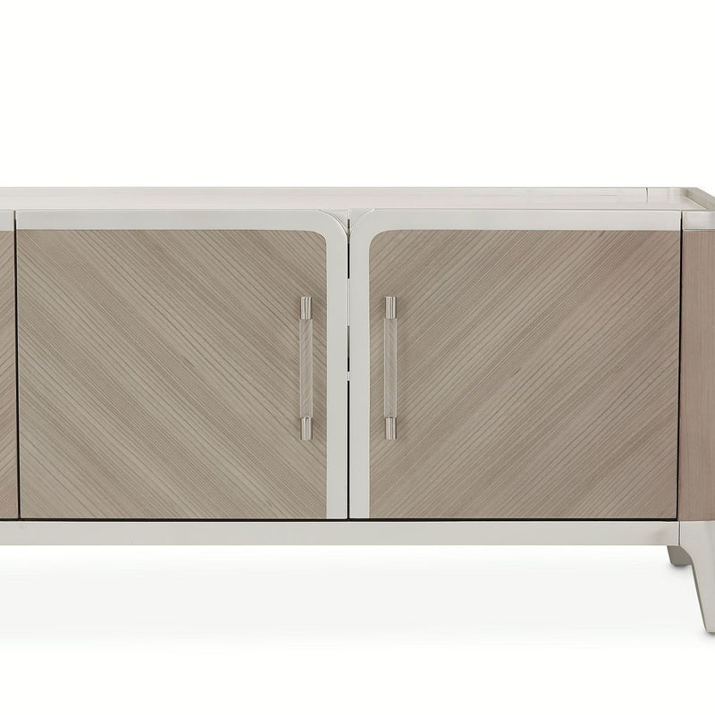 AICO Lanterna Media Cabinet in Silver Mist