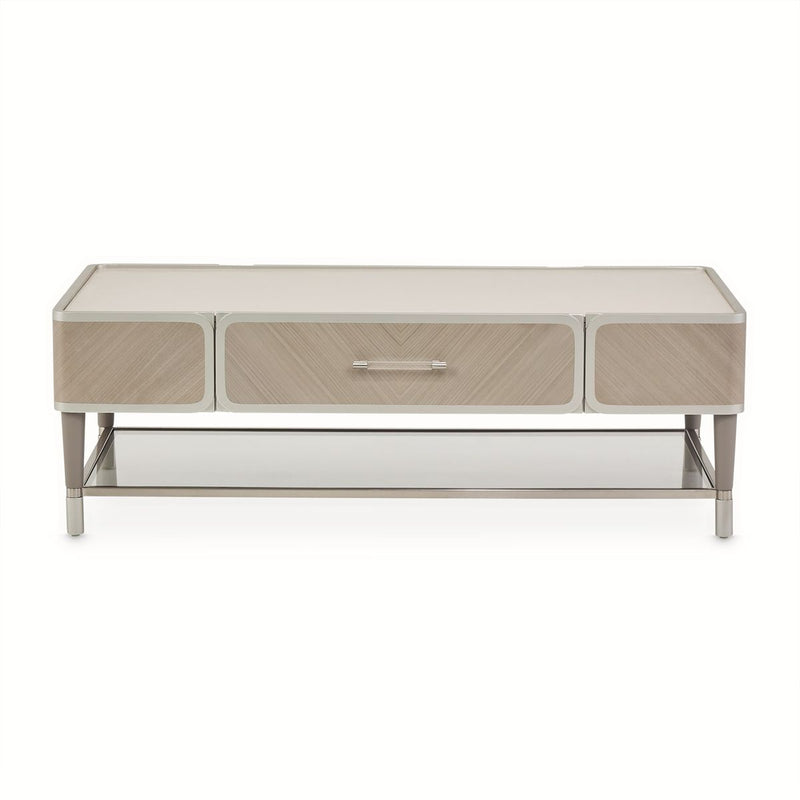AICO Lanterna Cocktail Table in Silver Mist