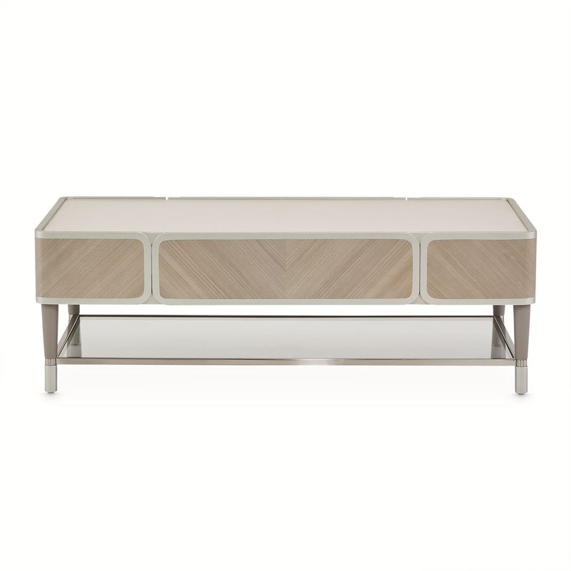 AICO Lanterna Cocktail Table in Silver Mist