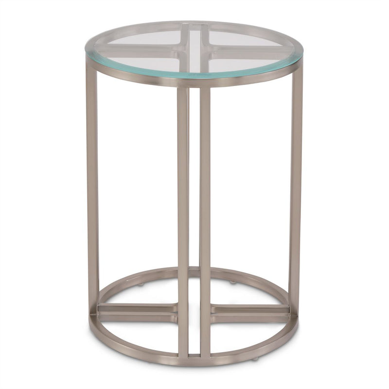 AICO Lanterna Chairside Table in Silver Mist image