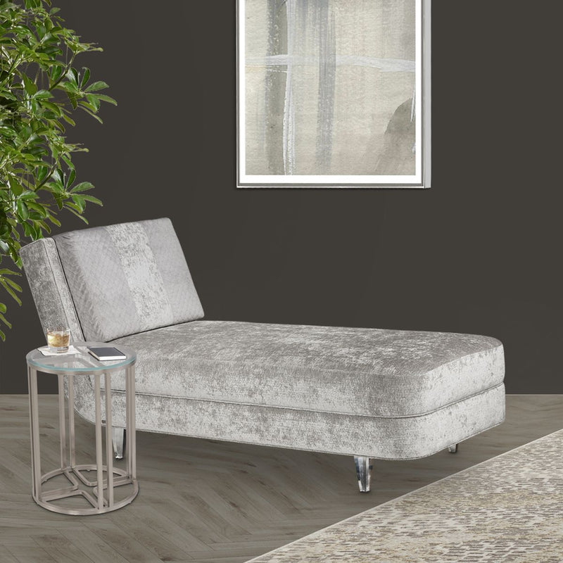 AICO Lanterna Chairside Table in Silver Mist