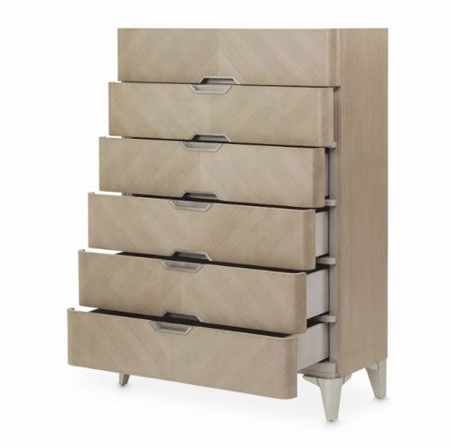 AICO Furniture Penthouse Vertical Storage Cabinet-Chest of Drawers in Ash Gray