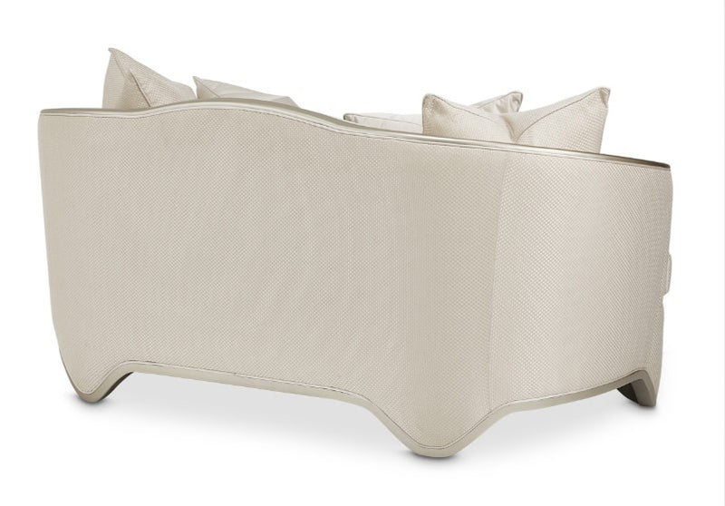 Aico London Place Loveseat in Light Champagne
