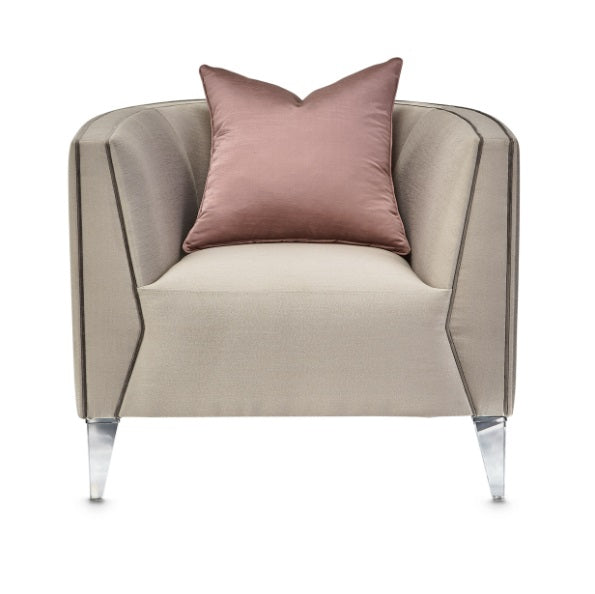 AICO Furniture Linea Matching Chair Metallic in Silver Mist