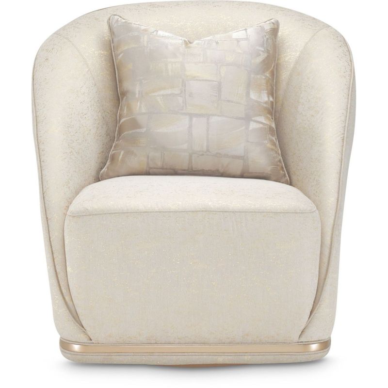 AICO La Rachelle Swivel Chair Gold Rush in Medium Champagne