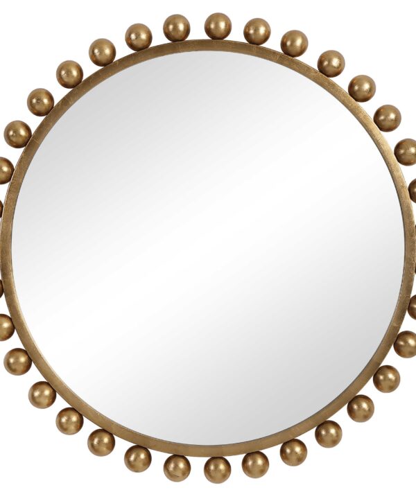 CYRA ROUND MIRROR, GOLD DECOR