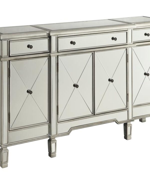 Wine Cabinet Clear Mirror Console SKU: CO00026