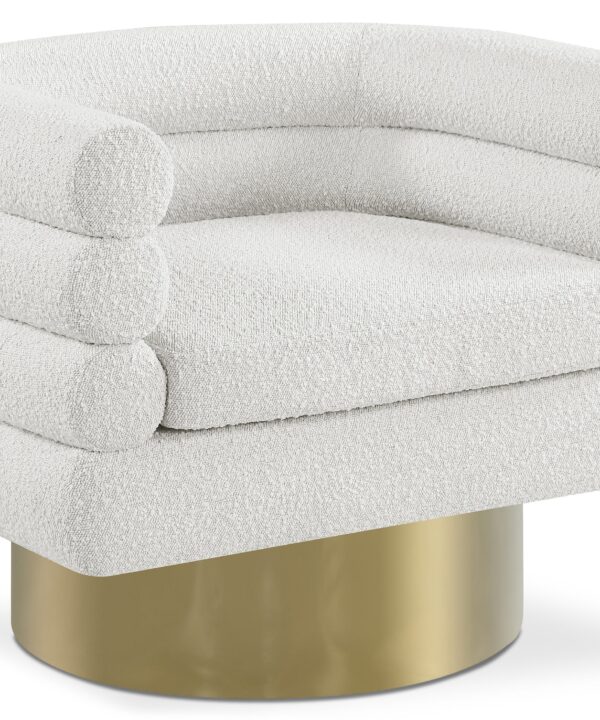 Tessa Boucle Fabric Swivel Accent Chair