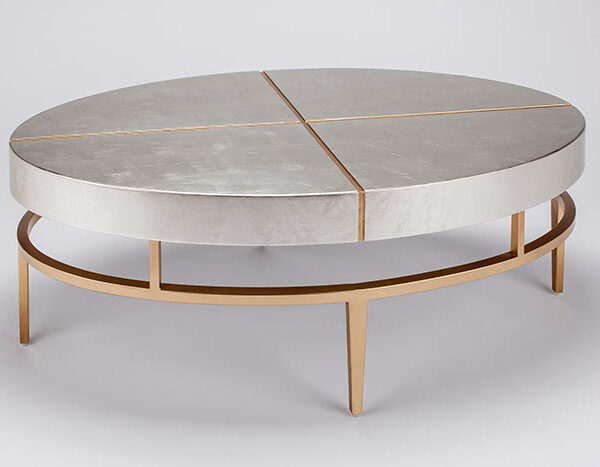 Oval Silverleaf with Gold details Occasional Table