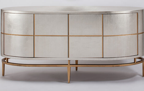 Silver and Gold Console with Metal Base SKU: CO00022
