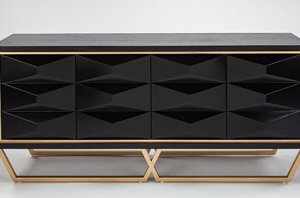 Black and Gold Veneered Console SKU: CO0003