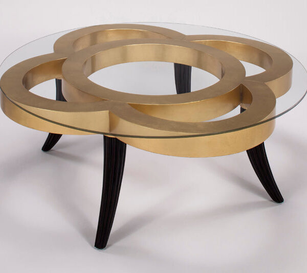 Very Dark Espresso and Gold leaf Occasional Table