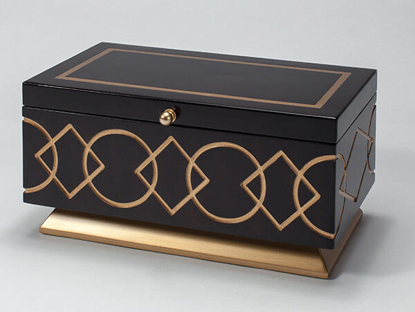 4448 Faux Walnut Box Table Decor