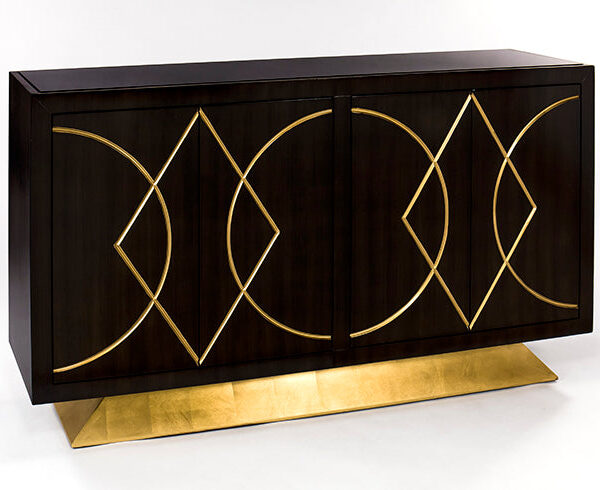 Faux Walnut Finish with Goldleaf Console SKU: CO00012