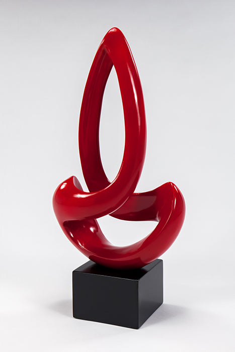 AD1074 Resin and Wood Red Table Décor