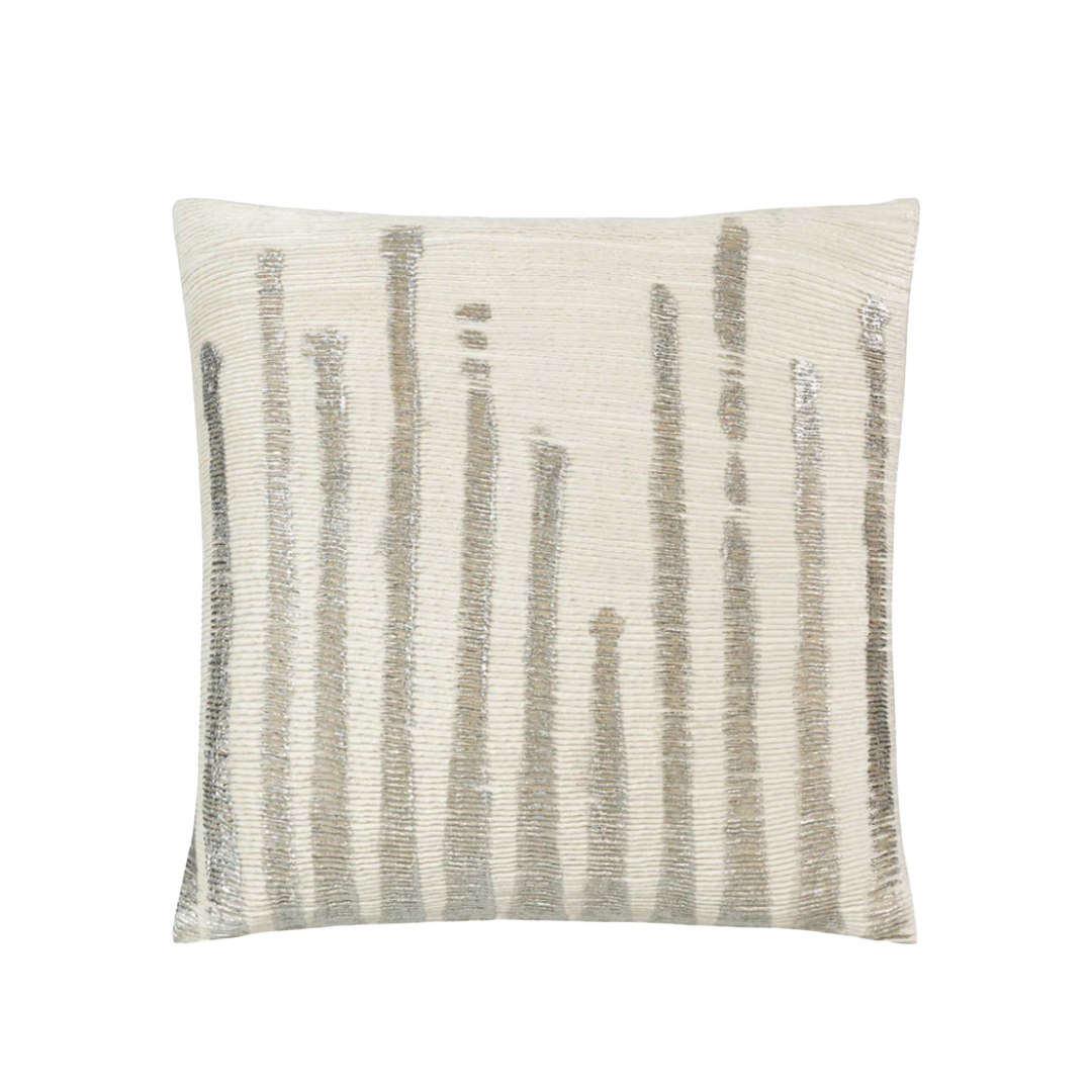 Adele Ivory Silver Velvet Pillow PI00014