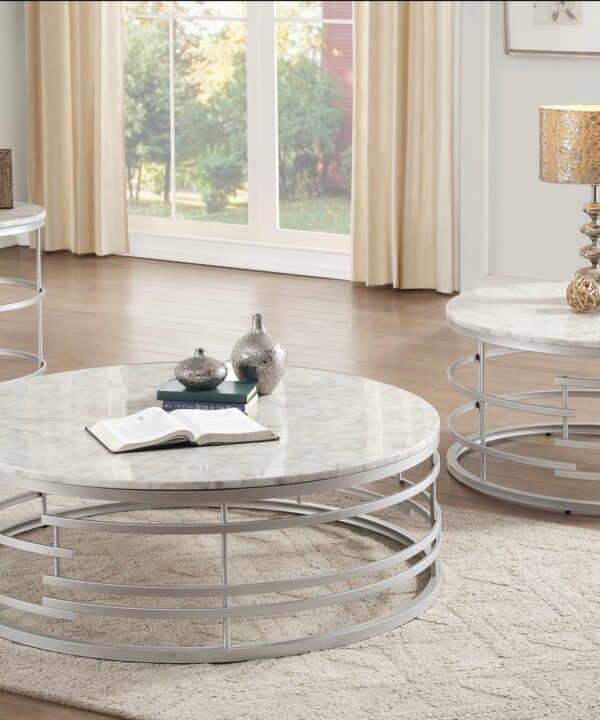 3608SV Faux Marble Occasional Table Brassica Collection