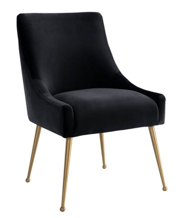 BEATRIX BLACK VELVET SIDE DINING CHAIR