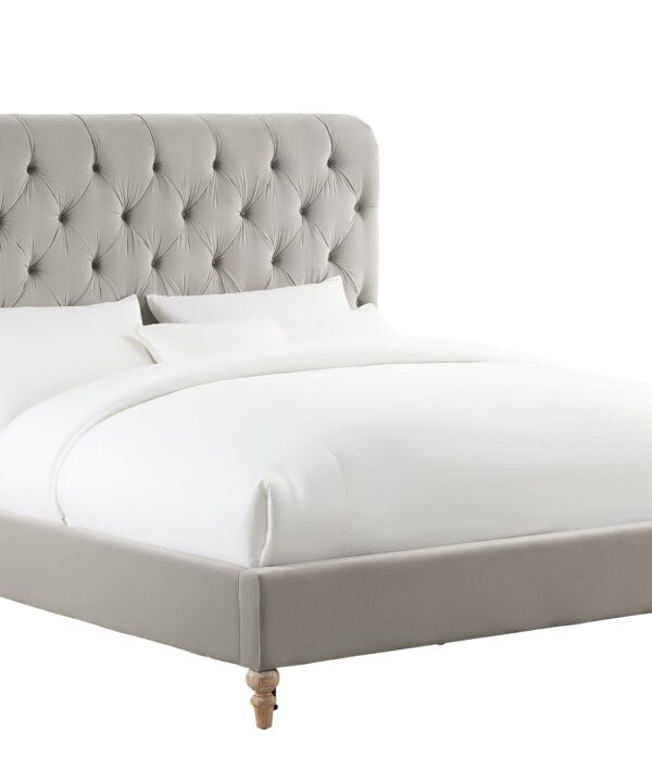 PUTNAM GREY VELVET QUEEN BED SKU: BE00012