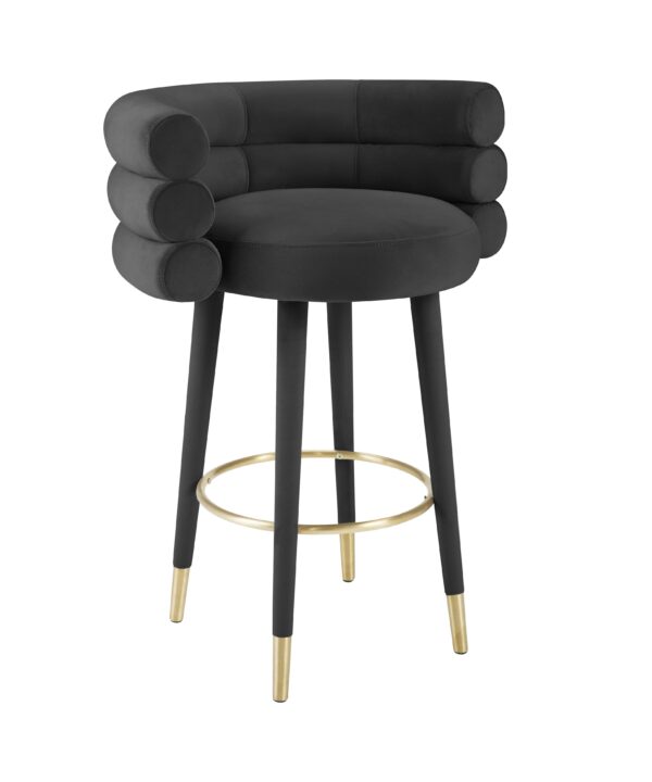 BETTY BLACK VELVET BARSTOOL