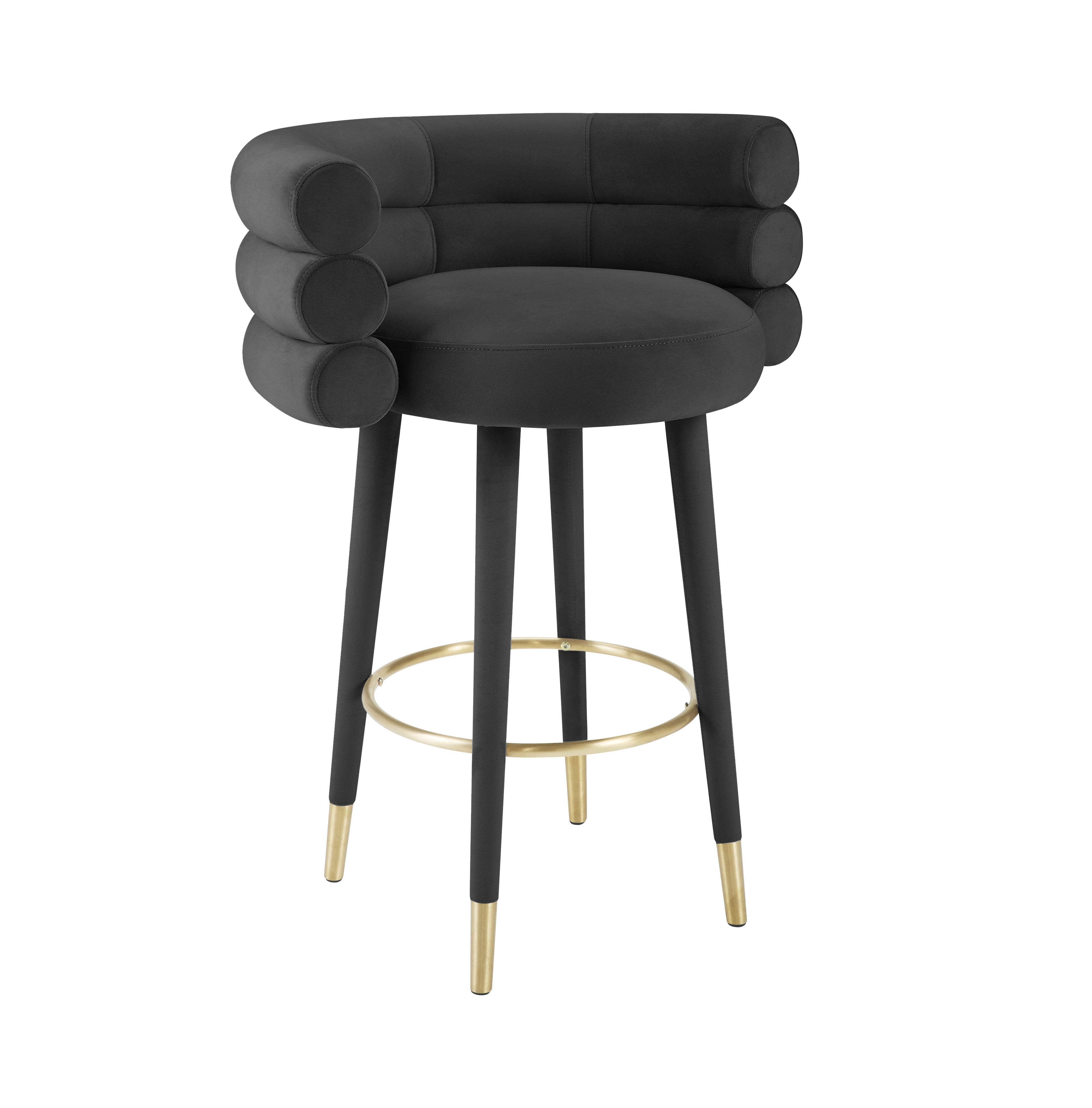 BETTY BLACK VELVET BARSTOOL
