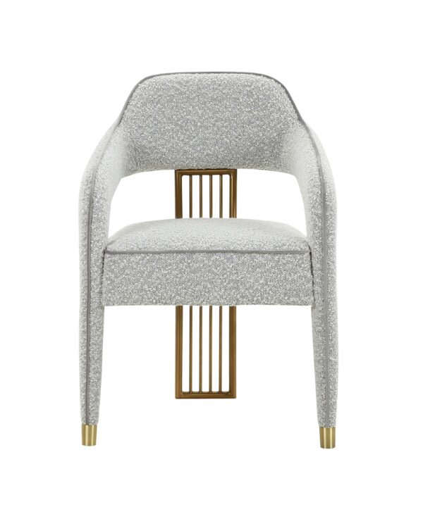 CORRALIS SPECKLED GREY BOUCLE DINING CHAIR