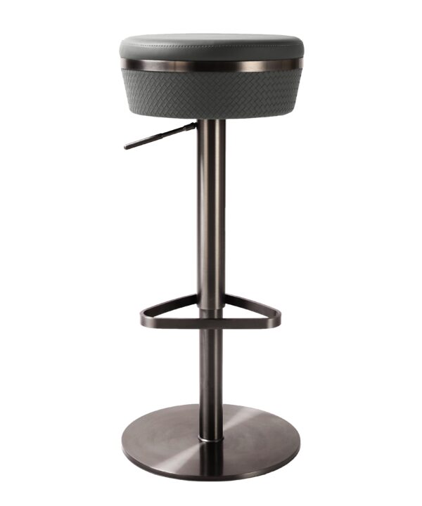 ASTRO GREY WOVEN VEGAN LEATHER ADJUSTABLE STOOL