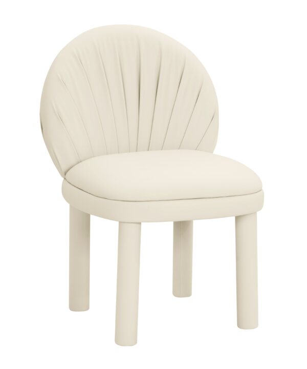ALIYAH CREAM VEGAN LEATHER DINING CHAIR