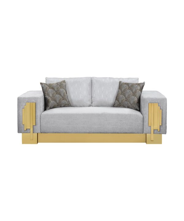 Meg Silver with Gold Loveseat SKU: LO00012