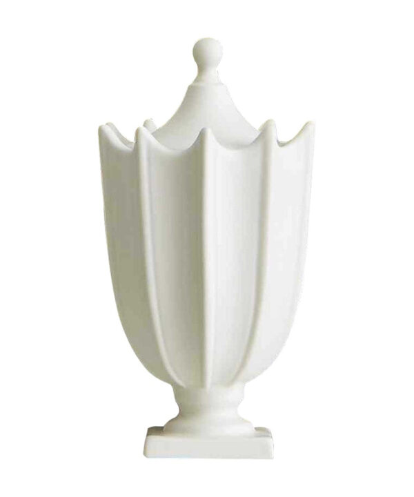 CRENULATED URN - MATTE WHITE MINI