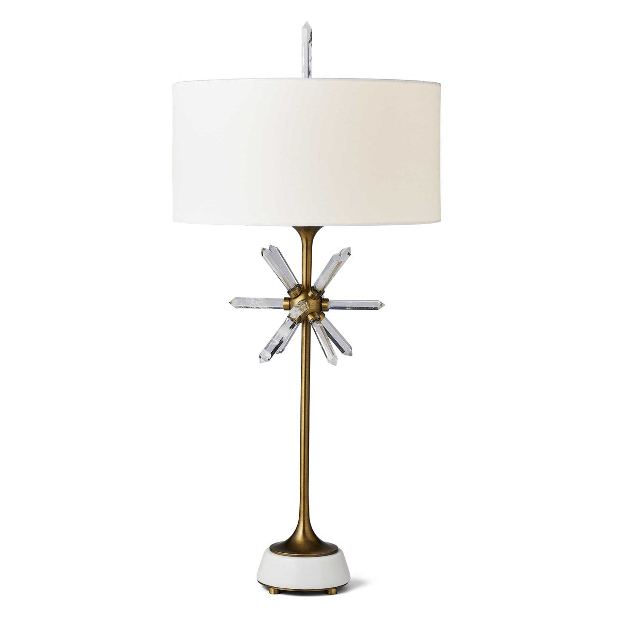 STAR QUARTZ TABLE LAMP - ANTIQUE BRASS