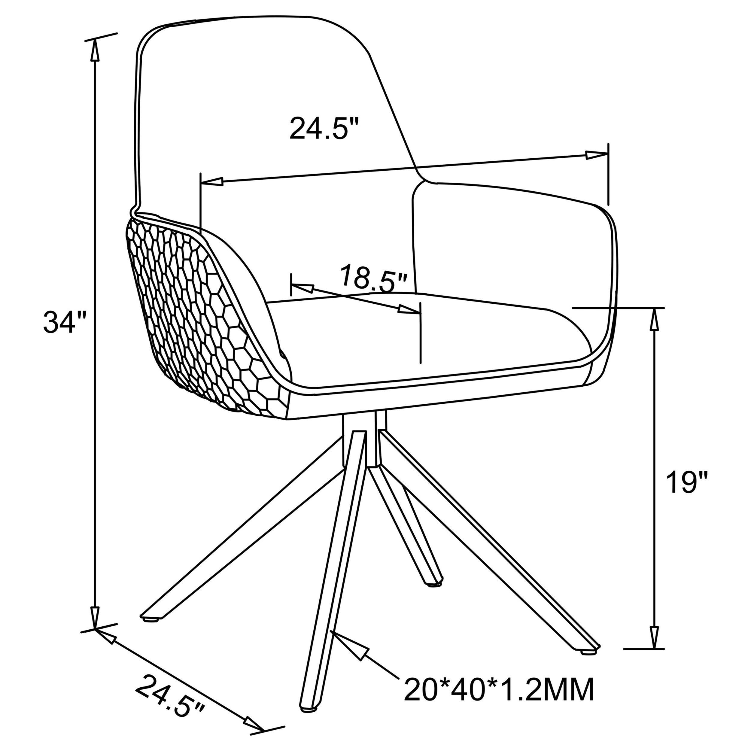 Abby Swivel Dining Arm Chair - Luxe Home Furnishings (Jersey City, NJ)
